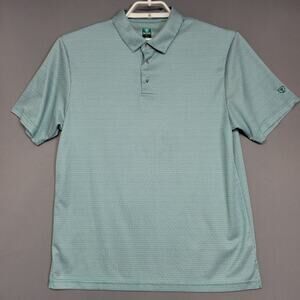 Pro Tour Coolplay Polo Golf Shirt Mens L Green White Geometric Short SLeeves